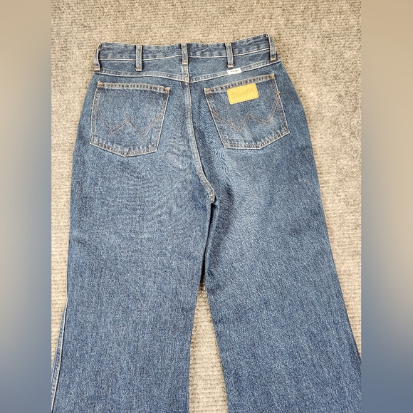 Wrangler Wanderer Flare Jeans Womens Sz 29x34 Blue High Rise Indigood Western - Picture 10 of 16
